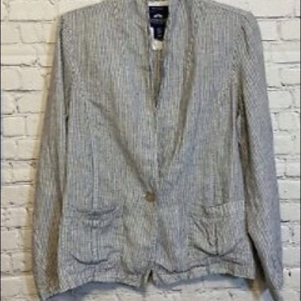 British khaki 100% linen nautical blazer
